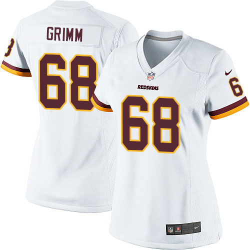 Women's Limited Russ Grimm Nike Jersey White Road - #68 NFL Washington Redskins